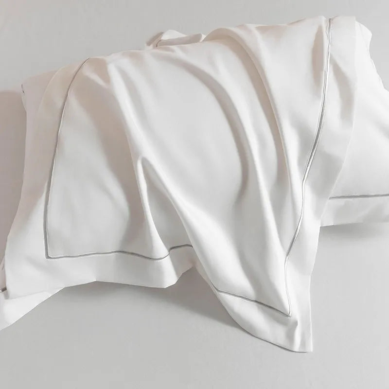 Luxury 1000TC Egyptian Cotton Duvet Cover Set with Silver Embroidery - Julia M LifeStyles