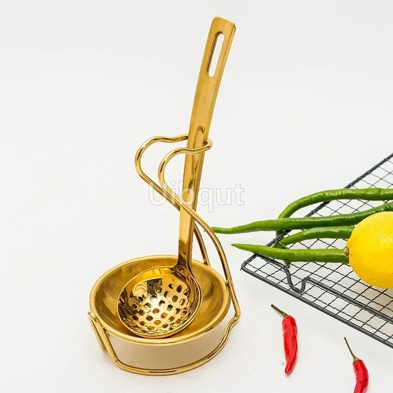 Gold Plated Stainless Steel Hot Pot Ladle & Soup Spoon - Julia M LifeStyles