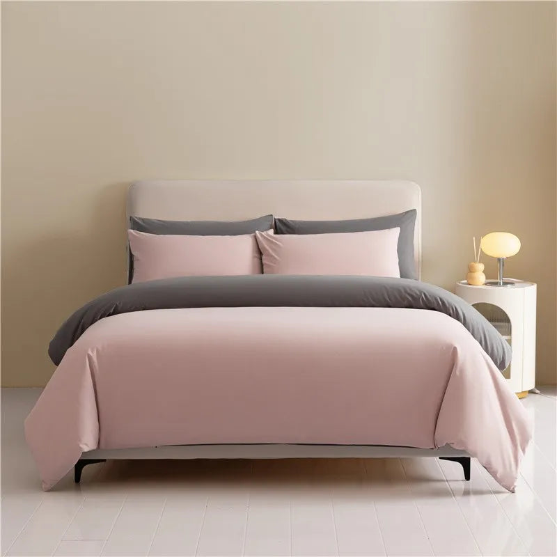 Reversible Brushed Cotton Duvet Cover Set with Pillowcases in Multiple Sizes