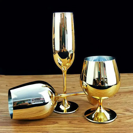 Elegant Electroplated Gold Crystal Champagne Glass Drinkware Julia M LifeStyles   