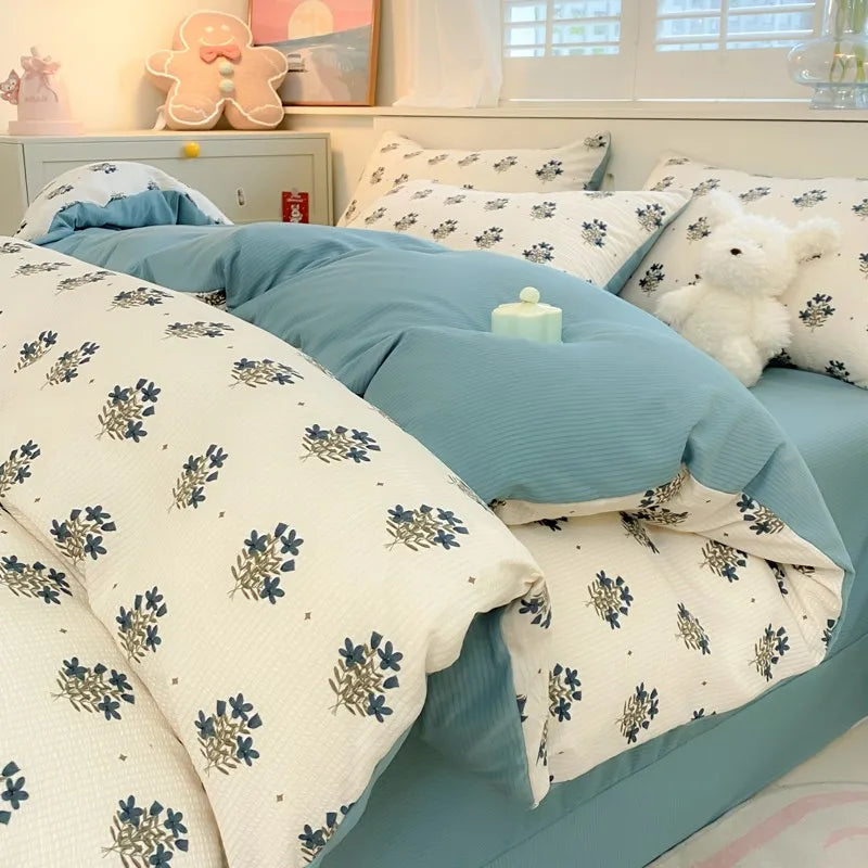 Aesthetic Floral Bedding Set - Twin to Queen Duvet Cover with Pillowcases