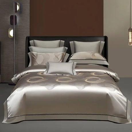 Silk - Like Satin 7 - Piece Duvet Cover Set with Double Stitching & Pillowcases - Julia M LifeStyles