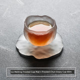 Frosted Japanese Glass Tea Cup – Elegant Single Serve Teacup