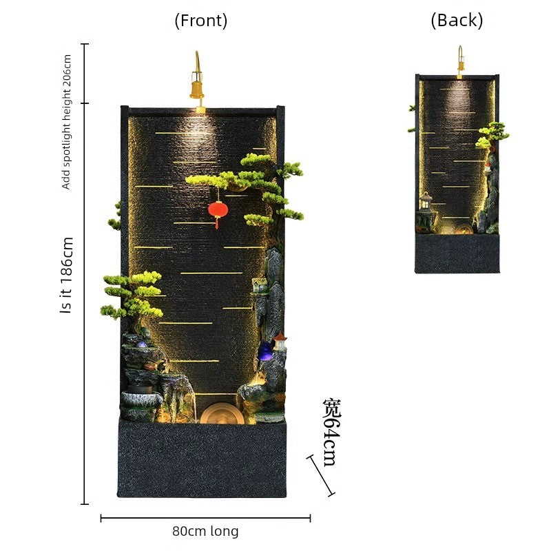 Courtyard Rockery Double - Sided Water Curtain Wall Fish Tank Water Screen Living Room Decoration Company Hotel Fortune Fengshui Wheel Landscape - Julia M LifeStyles