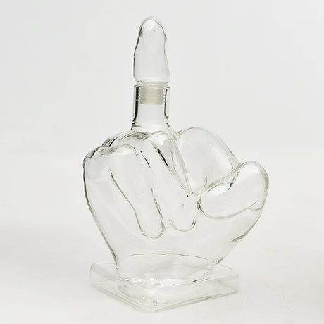 Middle Finger Shaped Sealed Glass Wine Bottle Whisky Decanter Wine Glass Decanter Whiskey Container Dispenser For Beverage Glass Wine Bottle Whisky Decanter Julia M LifeStyles A  