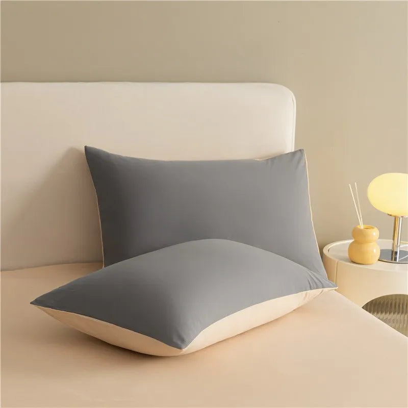 Reversible Brushed Cotton Duvet Cover Set with Pillowcases in Multiple Sizes