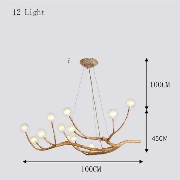 Nordic LED Tree Branch Chandelier 🌿 Chandeliers Julia M Home & Kitchen 12 head Clear ball Cold light 