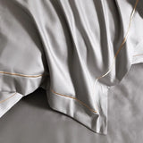 Luxury 1000TC Egyptian Cotton Duvet Cover Set with Silver Embroidery