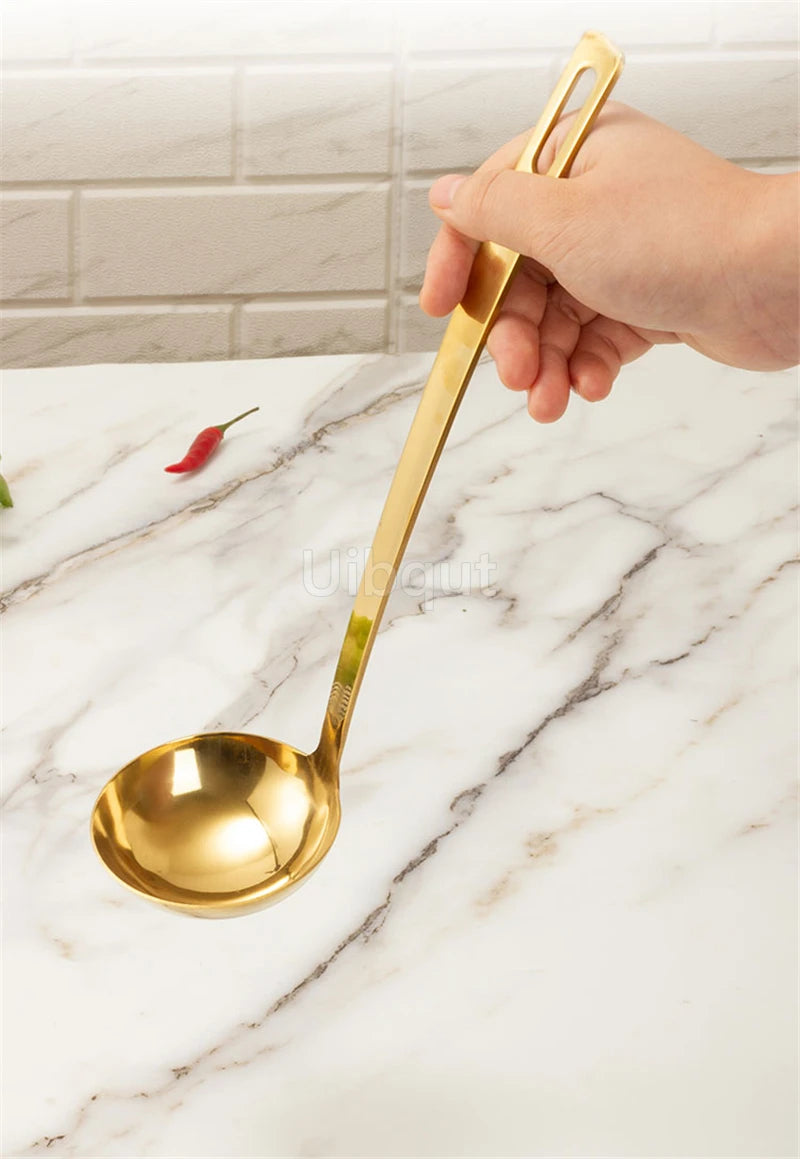 Gold Plated Stainless Steel Hot Pot Ladle & Soup Spoon - Julia M LifeStyles