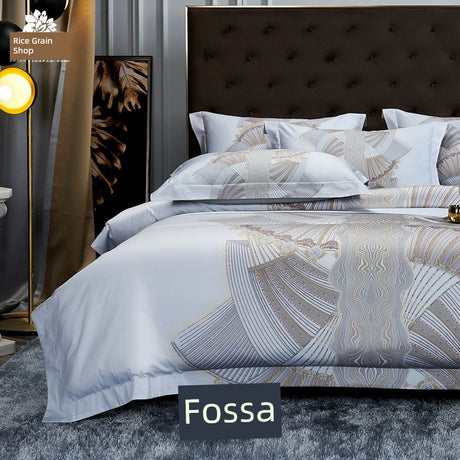 Classy Palace Style Luxury 100 Long - Staple Cotton Four - Piece Cotton Satin High - Density Quilt Cover 1.8 Bedding - Julia M LifeStyles