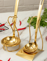 Gold Plated Stainless Steel Hot Pot Ladle & Soup Spoon - Julia M LifeStyles