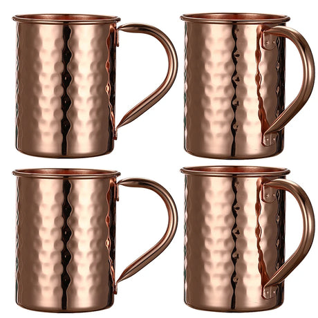 Luxurious Pure Copper Moscow Mule Mug Set copper moscow mule mug set Julia M LifeStyles Copper Plated 400ml 