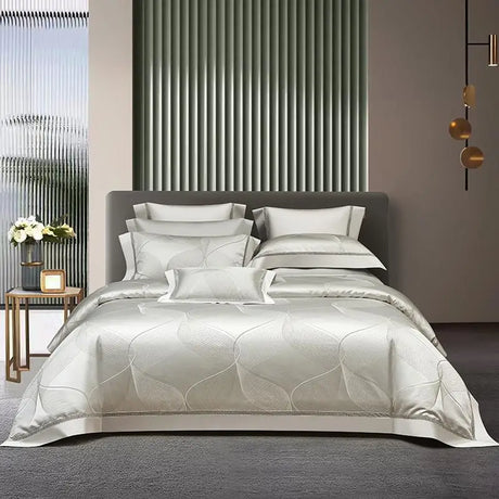 Silk - Like Satin 4 - Piece Duvet Cover Set with Double Stitching & Pillowcases - Julia M LifeStyles