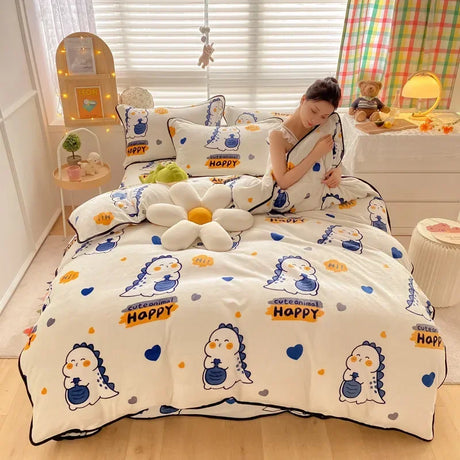 Polka Dot and Heart Winter Bedding Set Quilts and Blankets Julia M Home & Kitchen 12 US Full size 4 pcs 