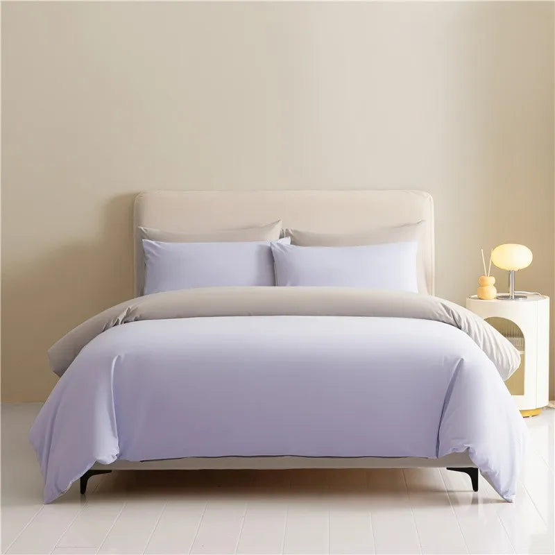 Reversible Brushed Cotton Duvet Cover Set with Pillowcases in Multiple Sizes