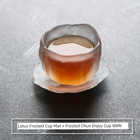 Frosted Japanese Glass Tea Cup – Elegant Single Serve Teacup