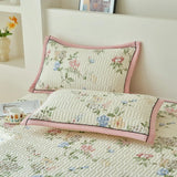 Beige Floral Reversible Quilt Set - 3 Pieces, Twin/Queen Size