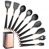 Silicone Kitchen Utensils Set - Heat Resistant, Non-stick, Rose Gold Plated Handles kitchen tools & utensils Julia M Home & Kitchen B09-1  