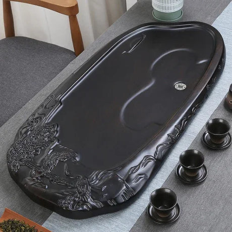 Luxury Solid Wood Gongfu Tea Tray 🌿 lotus tea tray Julia M Home & Kitchen 88x42x5cm  