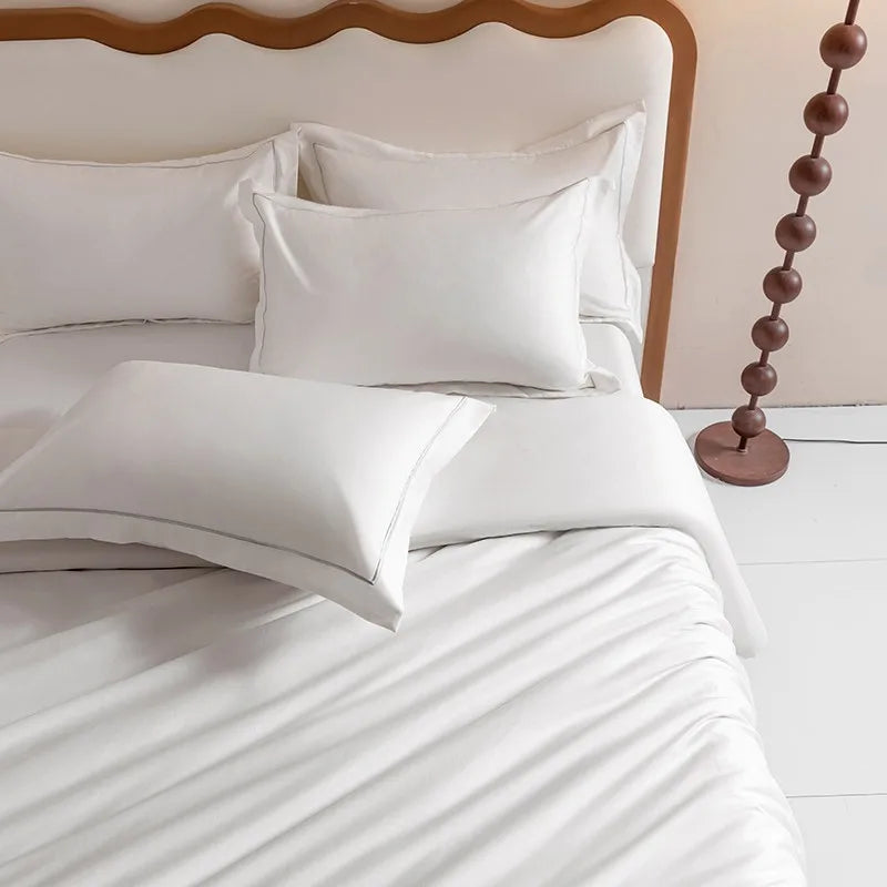 Luxury 1000TC Egyptian Cotton Duvet Cover Set with Silver Embroidery - Julia M LifeStyles