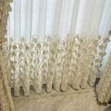 Chenille Embroidered Curtain Luxury Minimalist chenille embroidered curtain Julia M Home & Kitchen Yarn-1pcs W250cm H250cm Hook