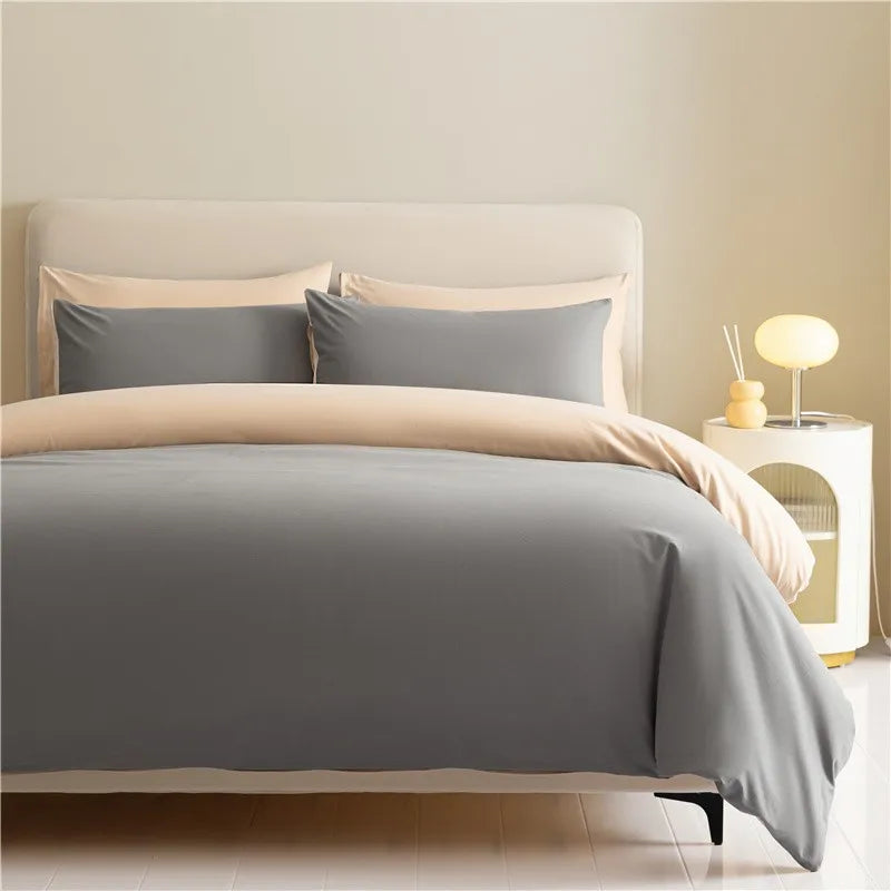 Reversible Brushed Cotton Duvet Cover Set with Pillowcases in Multiple Sizes