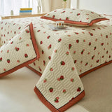 Beige Floral Reversible Quilt Set - 3 Pieces, Twin/Queen Size