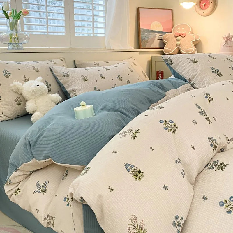 Aesthetic Floral Bedding Set - Twin to Queen Duvet Cover with Pillowcases - Julia M LifeStyles