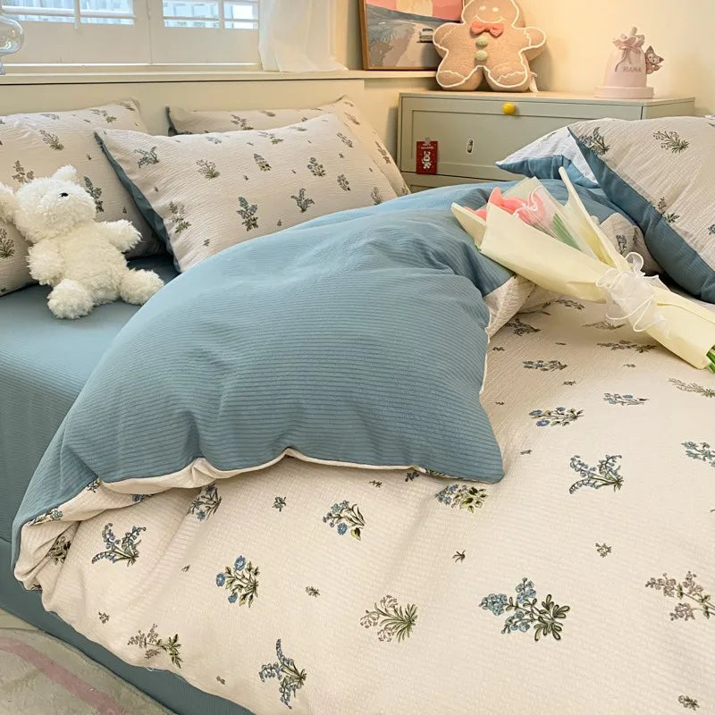 Aesthetic Floral Bedding Set - Twin to Queen Duvet Cover with Pillowcases - Julia M LifeStyles