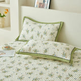 Beige Floral Reversible Quilt Set - 3 Pieces, Twin/Queen Size