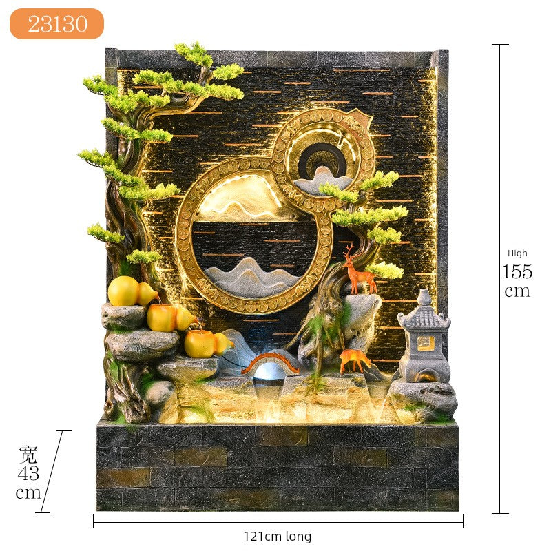 Courtyard Rockery Double - Sided Water Curtain Wall Fish Tank Water Screen Living Room Decoration Company Hotel Fortune Fengshui Wheel Landscape - Julia M LifeStyles