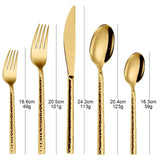 "Shiny Gold Stainless Steel Cutlery Set" Flatware sets Julia M LifeStyles 5 Pieces  