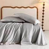 Luxury 1000TC Egyptian Cotton Duvet Cover Set with Silver Embroidery