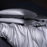 Luxury 100% Egyptian Cotton Reversible Duvet Cover Set in Silver & Purple - Julia M LifeStyles