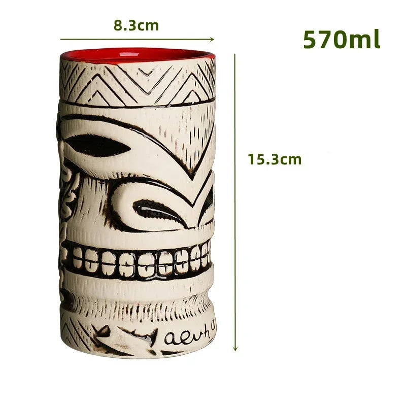 Exotic Tiki Ceramic Cocktail Glass 🍹 - Julia M LifeStyles