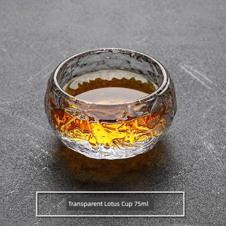 Frosted Japanese Glass Tea Cup – Elegant Single Serve Teacup