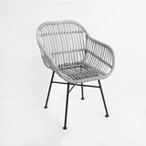"Modern Rattan Dining Armchair - Nordic Design" rattan dining chair Julia M Home & Kitchen white  