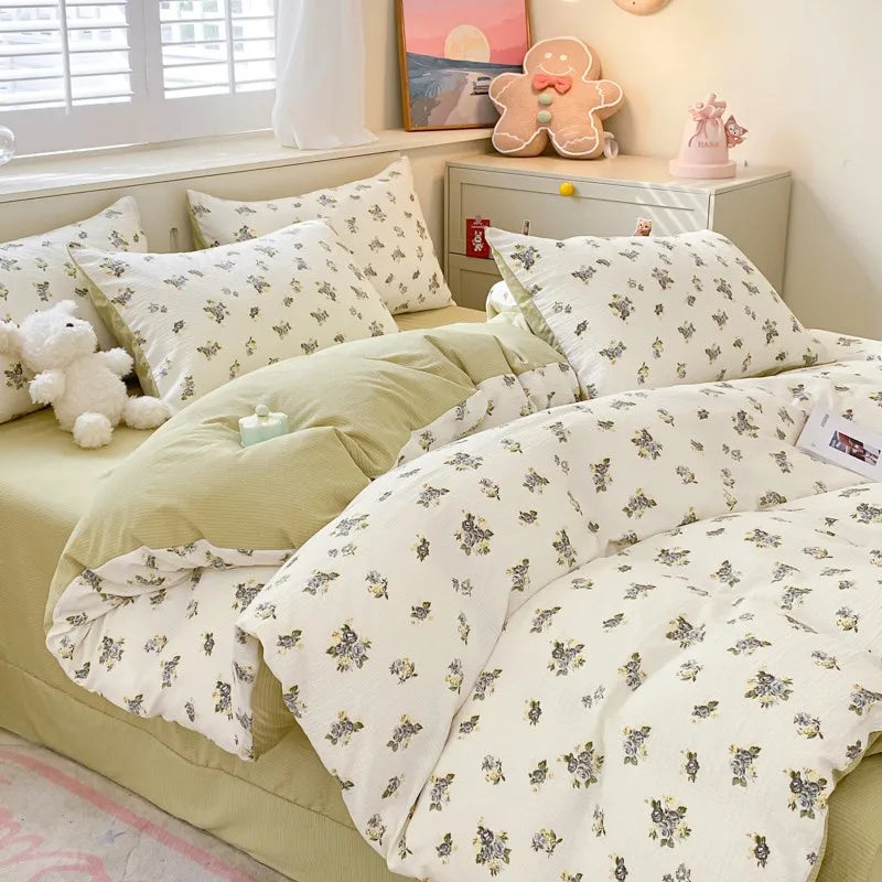 Aesthetic Floral Bedding Set - Twin to Queen Duvet Cover with Pillowcases - Julia M LifeStyles