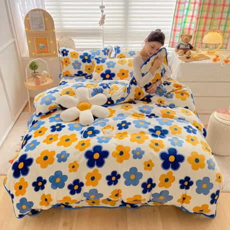 Polka Dot and Heart Winter Bedding Set Quilts and Blankets Julia M Home & Kitchen 4 US Full size 4 pcs 