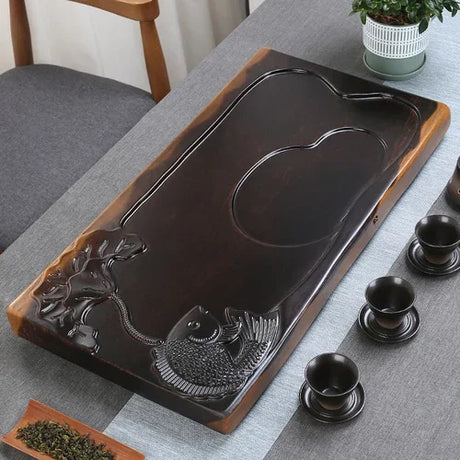 Luxury Solid Wood Gongfu Tea Tray 🌿 lotus tea tray Julia M Home & Kitchen 68x37x5cm  