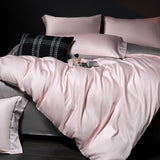 Luxury 100% Egyptian Cotton Reversible Duvet Cover Set in Silver & Purple