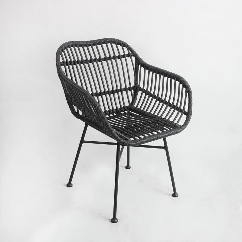"Modern Rattan Dining Armchair - Nordic Design" rattan dining chair Julia M Home & Kitchen grey  
