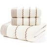 Luxury Cotton Towel Set - 2 Hand & Face Towels, 1 Big Bath Towel bath towel set Julia M Home & Kitchen wave cream white 3pcs set 