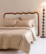 Luxury 1000TC Egyptian Cotton Duvet Cover Set with Silver Embroidery