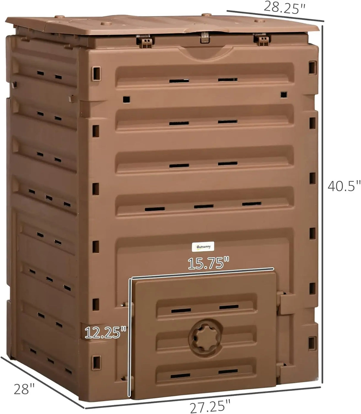 120 Gallon Garden Compost Bin with 80 Vents and Sliding Doors outdoor compost Julia M Home & Kitchen   