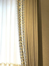 Chenille Embroidered Curtain Luxury Minimalist chenille embroidered curtain Julia M Home & Kitchen   