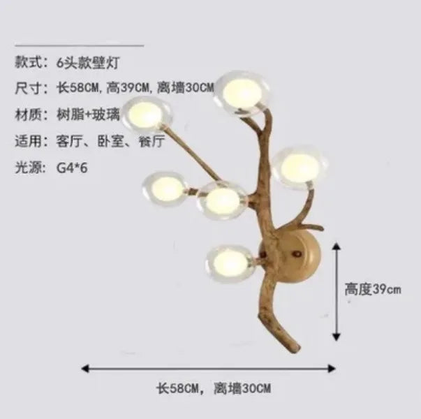 Nordic LED Tree Branch Chandelier 🌿 Chandeliers Julia M Home & Kitchen 6 head Wall lamp Cold light 