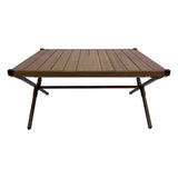 Dark Brown Mahogany Roll-Top Folding Camping Table Roll-Top Camping Table Julia M Home & Kitchen   