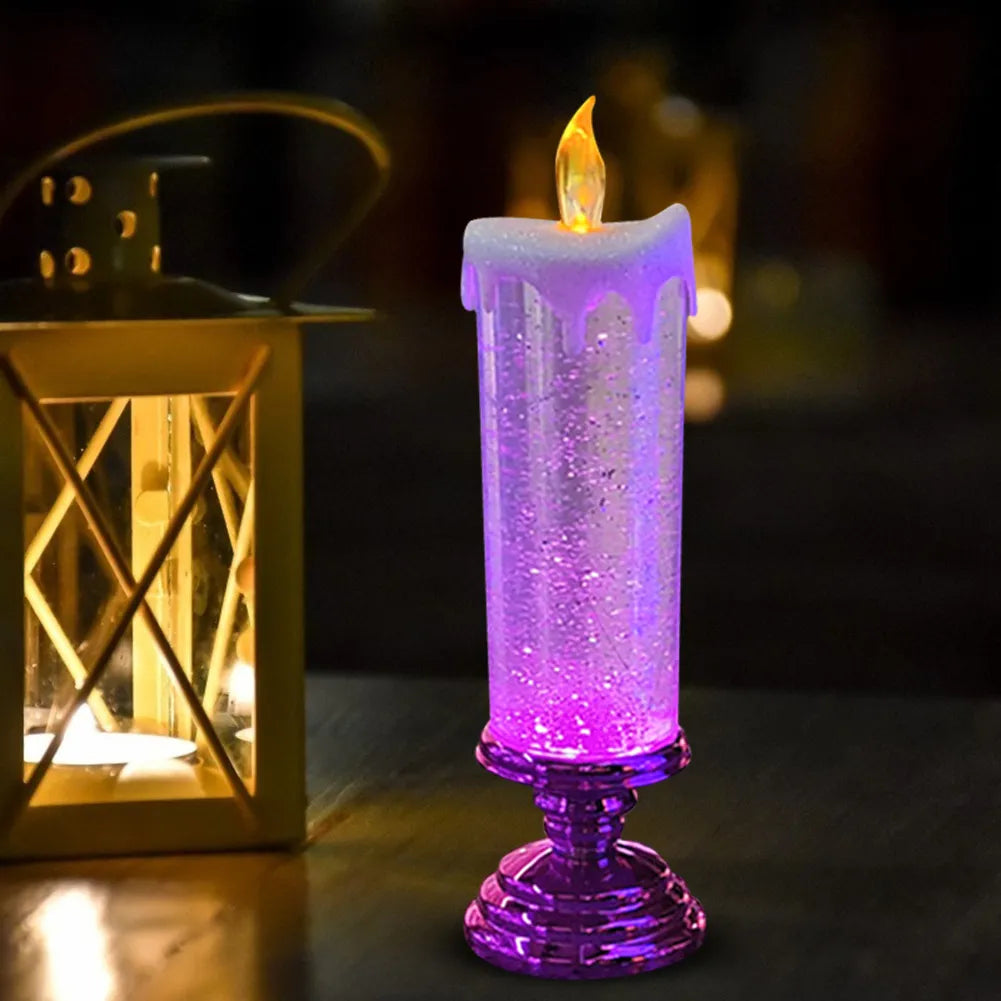 7-Color Gradient LED Crystal Candle led candles Julia M Home & Kitchen Rose Red United States 