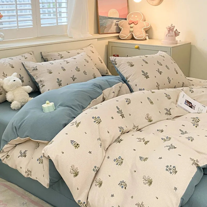 Aesthetic Floral Bedding Set - Twin to Queen Duvet Cover with Pillowcases - Julia M LifeStyles